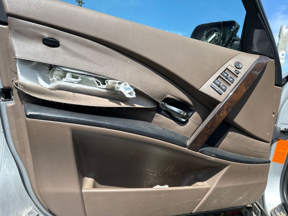 Fotele skóra BMW e60 brązowe Europa grzane komplet kawa z mlekiem