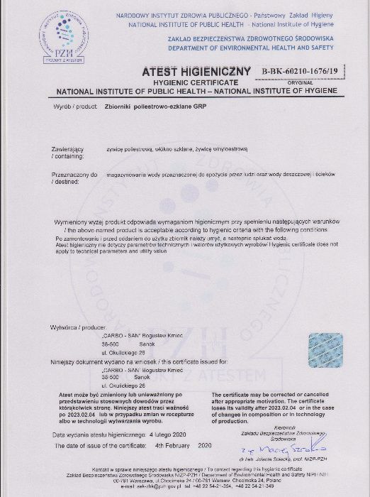 Zbiornik na wodę pitną,p-poż,deszczówkę,nawozy RSM,retencyjny 35 m3