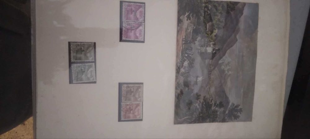 selos queen Elizabeth e outros postais antigos