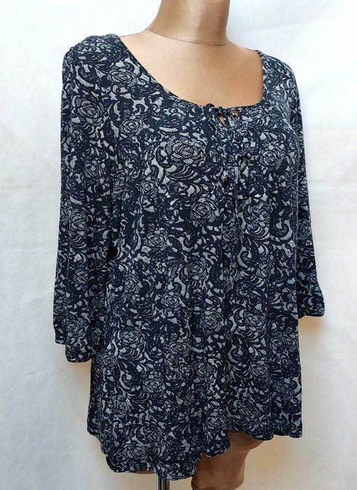 Bluzka tunika 22/50 48 46 Marks&Spencer Wiskoza goth rock jak koronka