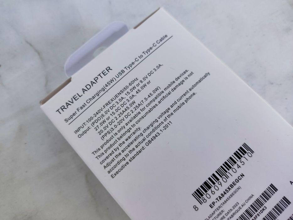 ZESTAW Szybka ŁADOWARKA Sieciowa Zasilacz PD 45W + KABEL USB-C- PD