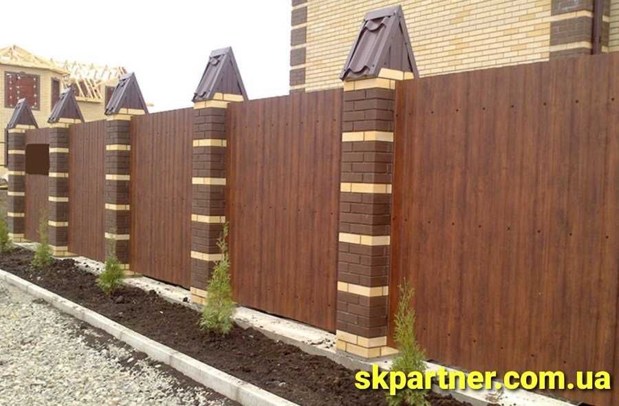 Профнастил для забора. Более 30 цветов. Профлист под дерево в наличии