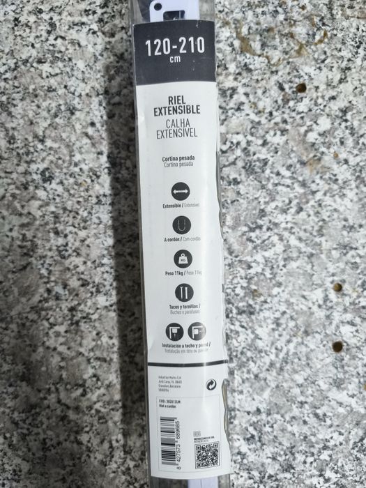 Calha extensível para cortina pesada