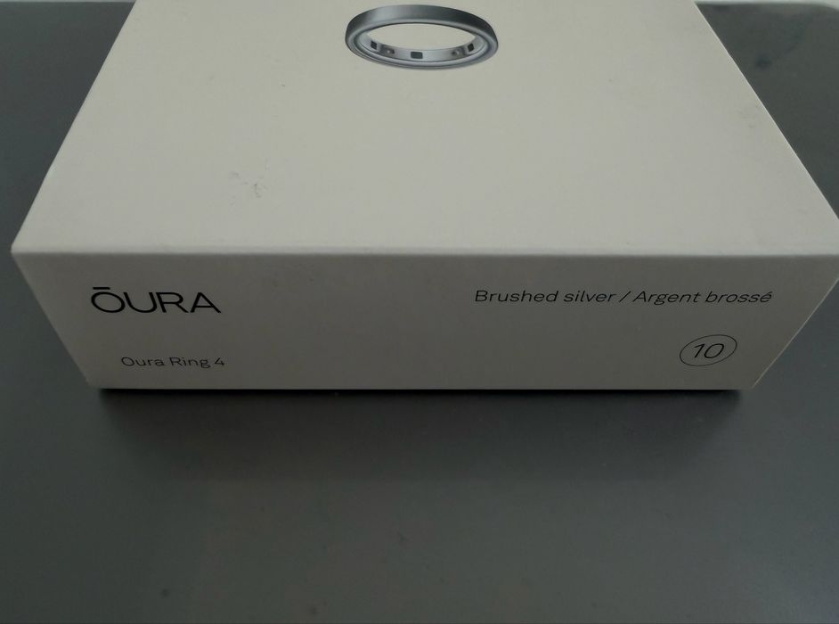 Oura Ring 4, Brushed Silver, Size 10