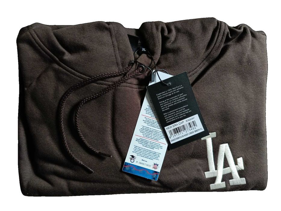 NOWA ORYGINALNA Bluza NEW ERA Los Angeles Dodgers - BRĄZOWA rozm. XL