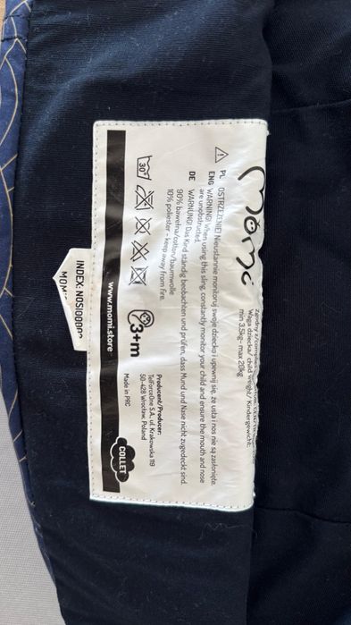 Porta-bebés ergonómico MoMi Collet Navy Blue – Como Novo