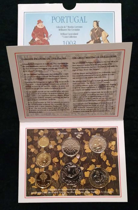 Portugal - coleção de 7 moedas BNC de 1993