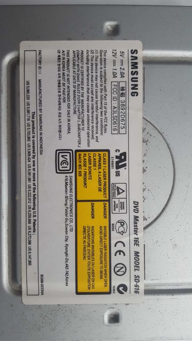 Samsung DVD-ROM DVD 16E Model SD-616 internal IDE