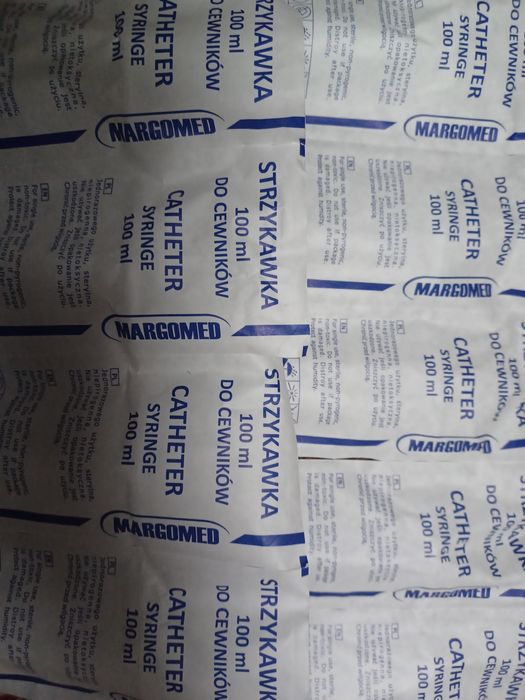 Strzykawki Margomed 100ml do cewnika, pega 30sztuk