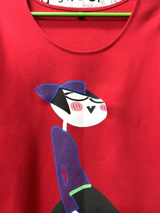 платье короткое, туника, плотный натуральный трикотаж.М-L