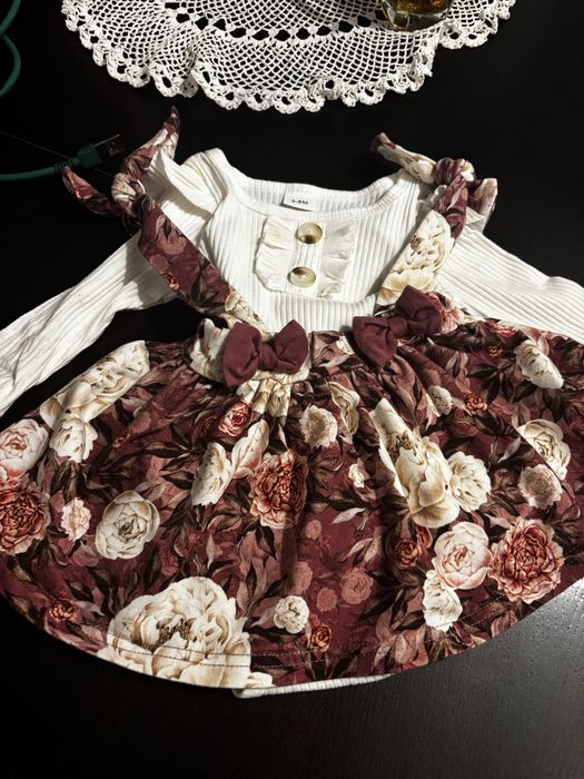 Zestaw body i sukienka 0-3 m