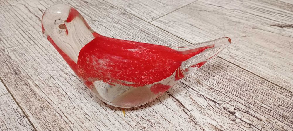 Ptaszek szklany figurka stare szkło
