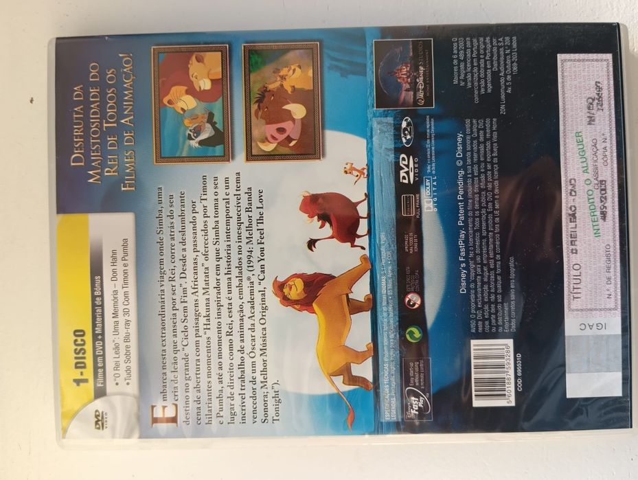 DVD Disney o rei leão