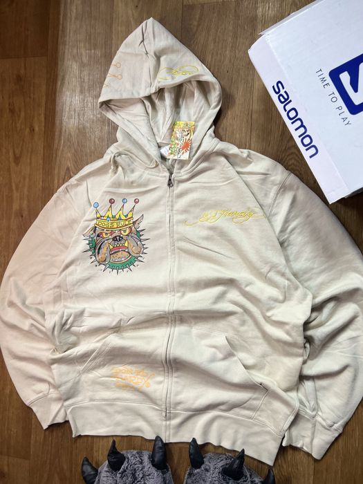 00’s Archive Ed Hardy スカルジップパーカー アーカイブ Ed Hardy（エド・ハーディー） パーカー 長袖 フルZIPパーカー メンズ