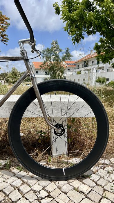 Bicicleta fixie single speed ciclismo raw finish
