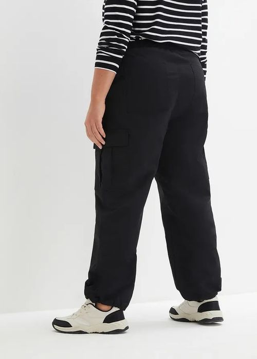 B.P.C spodnie bojówki damskie czarne luźniejsze ^38