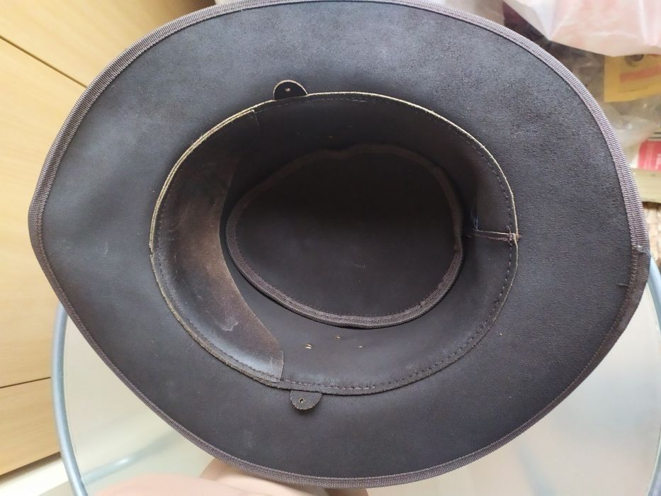 Ковбойская байкерская шляпа кожаная р. 56 - 58 коричневая ОЛХ доставка