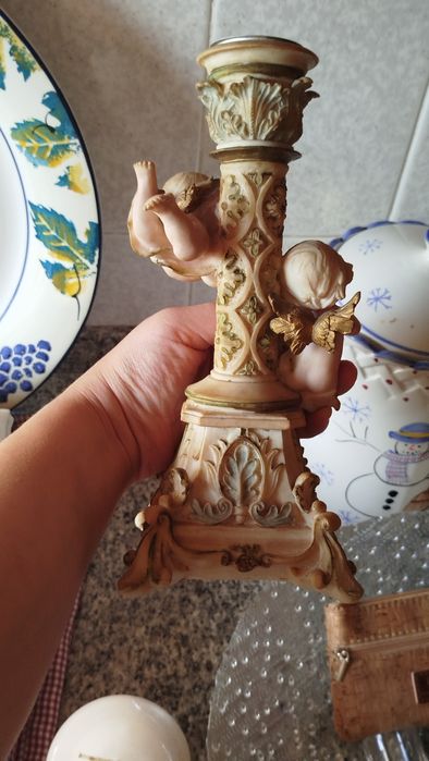 Castiçal em marfinite Anjos