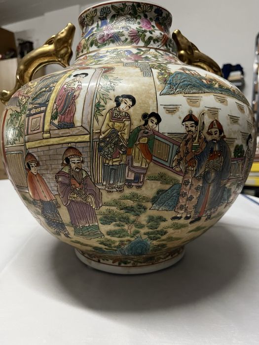 Pote/ jarra chinesa Decorativa pintada a mão