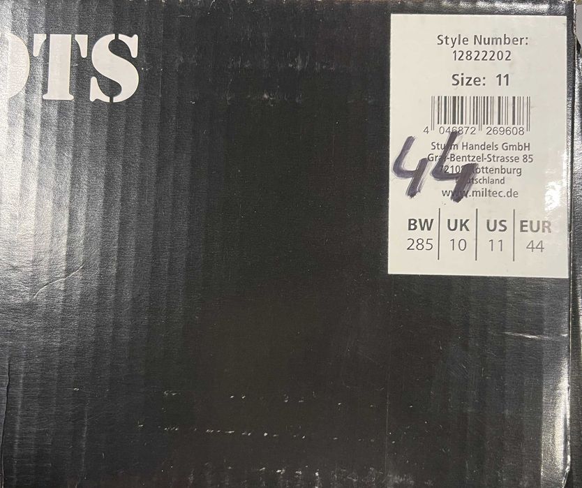 Buty Mil-tec Tactical 2 Zip Black. Rozm. 44 / Nowe