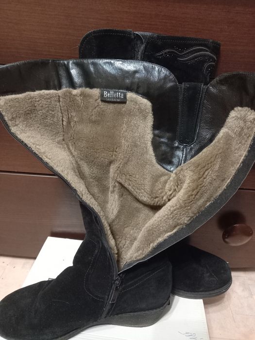 Замшеві чоботи зимові з замком 37 розмір