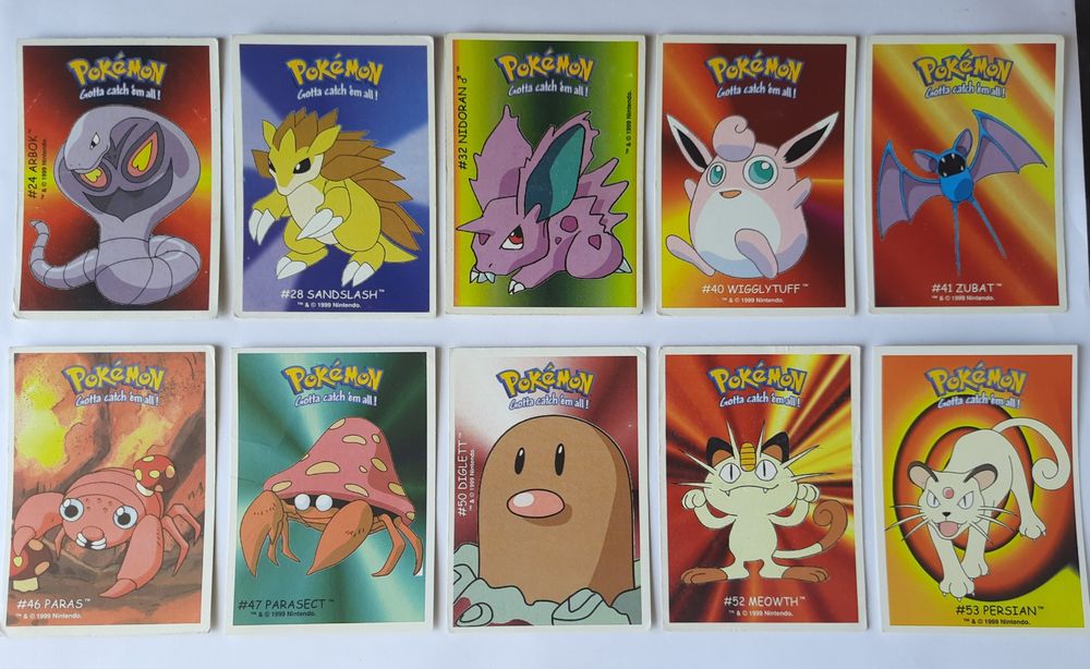 Cartas pokemon boomer de 1999 - venda à unidade