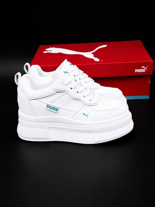 Женские кросовки Puma белые летние стильные красовки Кроссовки пума летние кожаные красовки на платформе кросівки puma жіночі