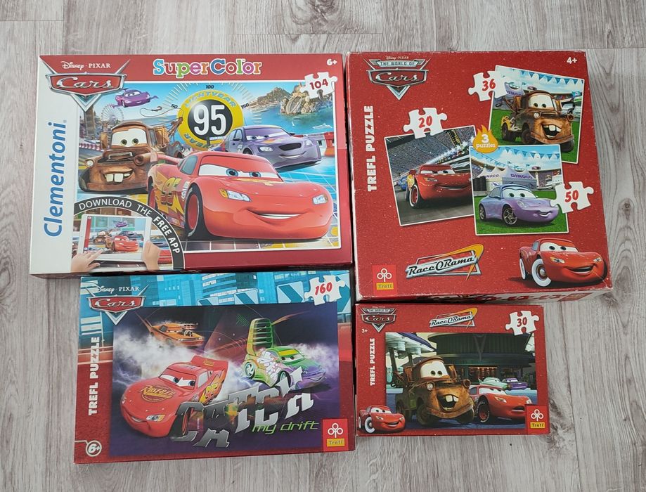 4 x puzzle Cars Auta Zygzak McQueen