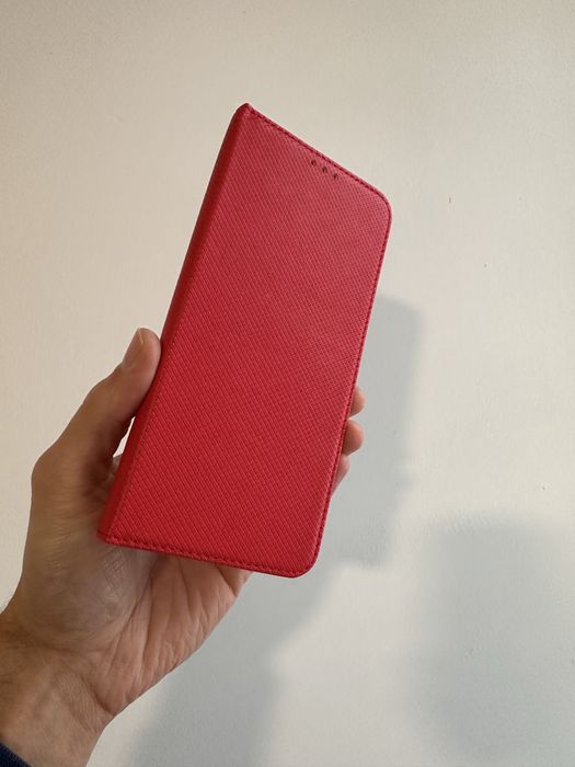 Etui z klapką zamykane czerwone + SZKŁO do XIAOMI REDMI 15C 4G / 5G