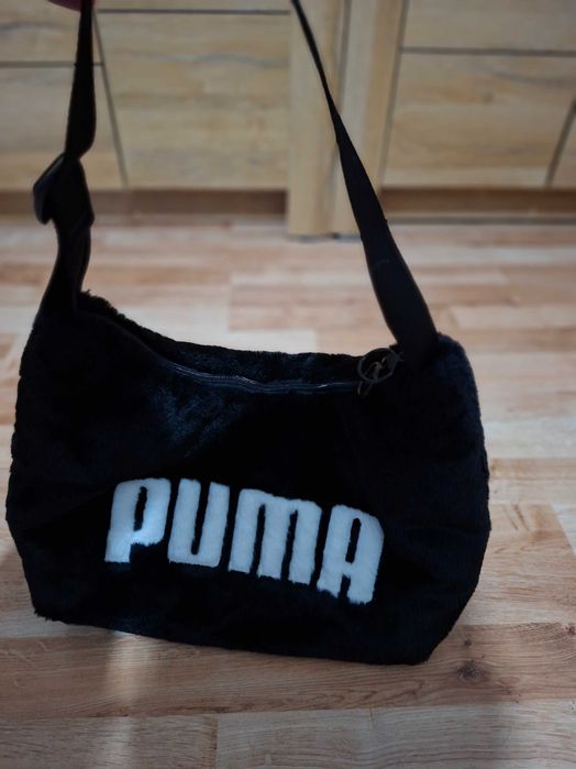 torebka czarna puma pluszowa