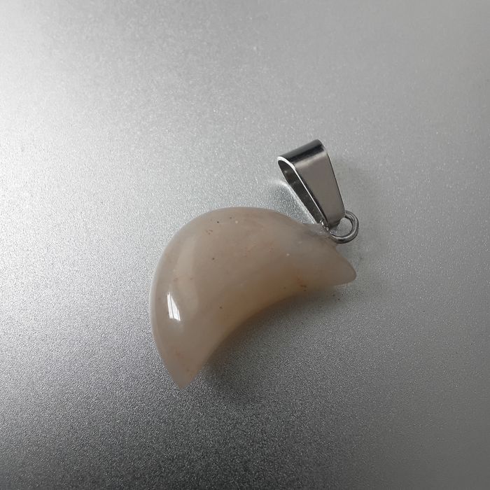 Fio de Prata com Pedra Ágata de Calcedônia – Meia Lua
 Fio de Prata co