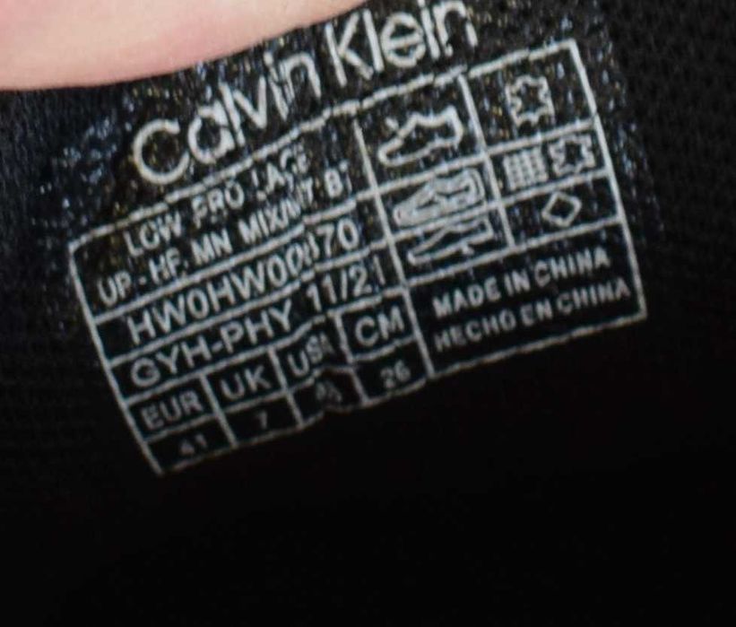 CalvinKlein sneakersy czarne  Low Pro Lace Up monogram ck 41 skórzane