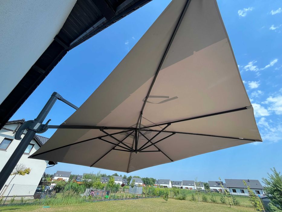 Parasol ogrodowy szary Siena 3x4m