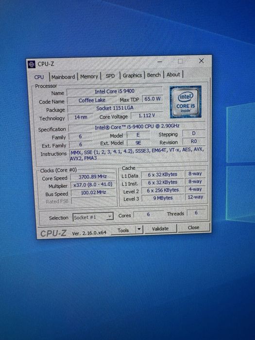 Материнська плата + процесор i5-9400