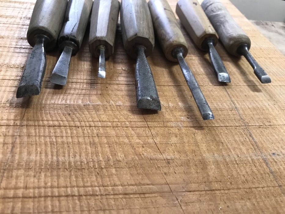 Conjunto de goivas para madeira