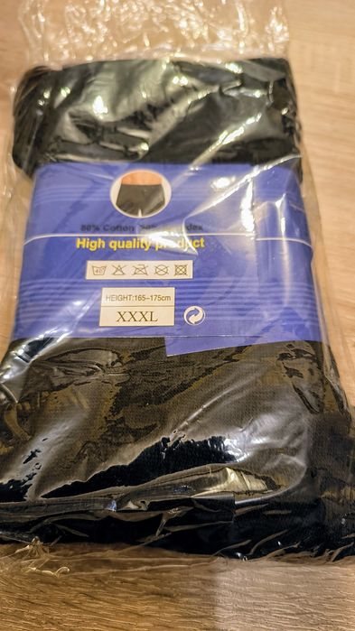2 pary Kalesony, getry męskie czarne XXXL