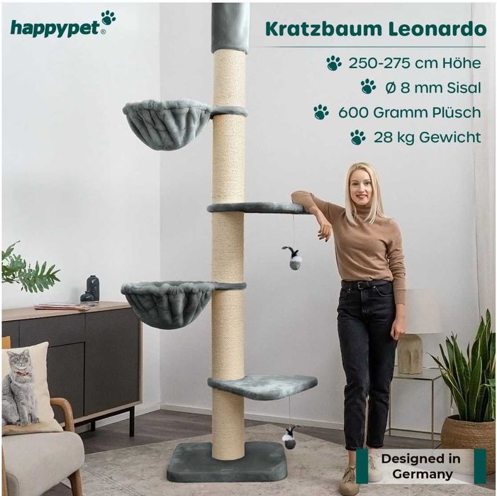 Drapak sufitowy HappyPet wyższe niż 220 cm