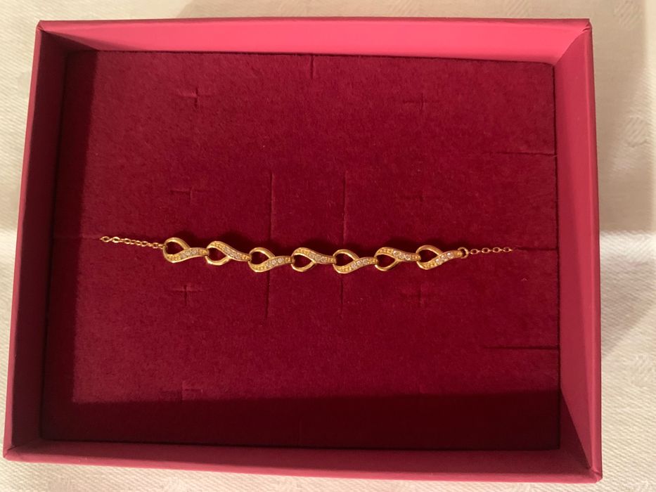 Bransoletka damska VERONA srebro pozłacane 19cm