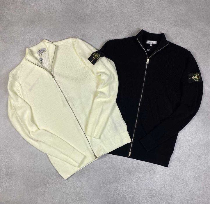 Кардиган Stone Island білий/кофта на замке стоун айленд/зипка стоник