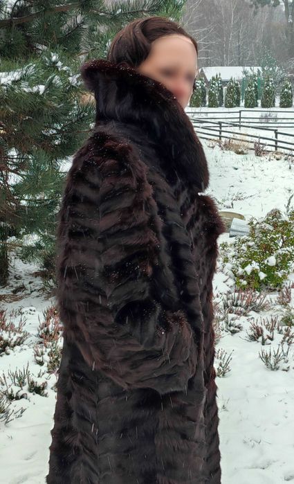 Futro damskie długie naturalne