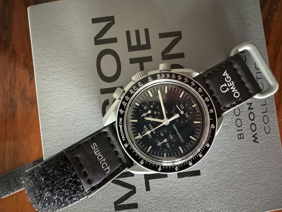 Relogio Omega x Swatch Speedmaster Moonwatch Mission Moon Chronograph