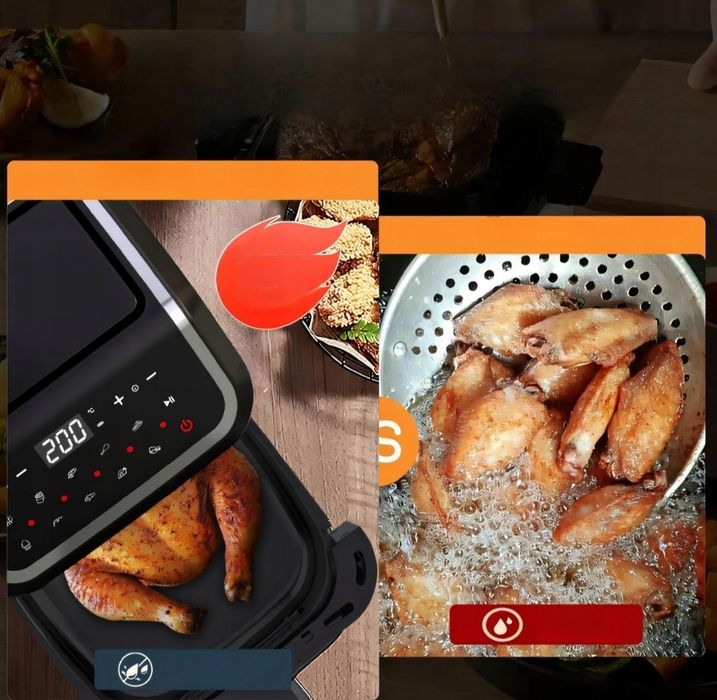 Frytkownica beztłuszczowa AirFryer 5.5l duża 10 programów 1600W mocna