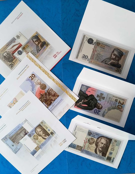 Komplet 17 banknotów kolekcjonerskich NBP + foldery + gratis!