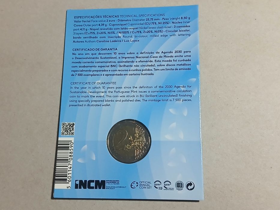 Moeda de 2 euros  bnc 2025 Portugal