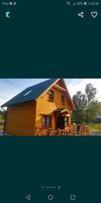 Domek drewniany nad jeziorem Borówno 75m2 5m2