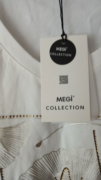 Białą bluzeczka Megi złote dmuchawce plus size