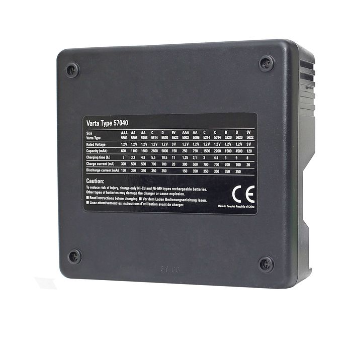 Carregador universal VARTA 57040 Multi Comfort Charger – AA / AAA / C / D / 9V – Ni-MH / Ni-Cd – Testado