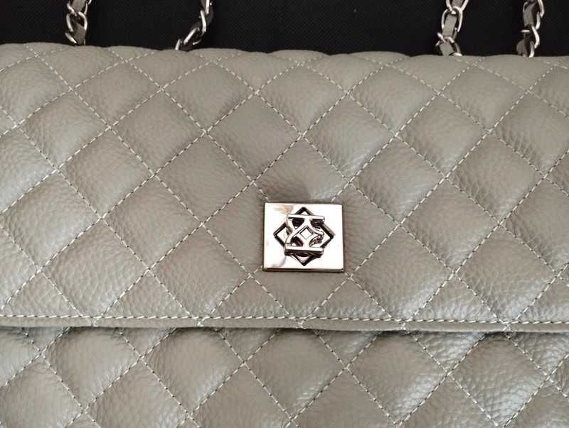 Nowa skórzana torebka na łańcuszku pasku pikowana Kazar