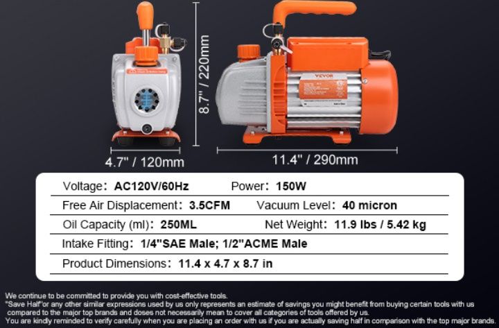 Compressor vácuo HVAC