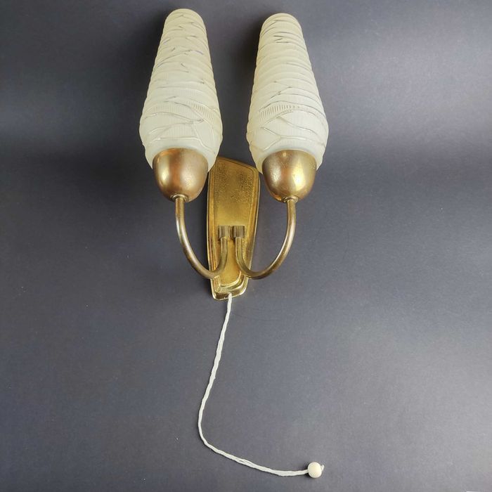 Kinkiet w stylu Mid Century Modern, francuski design z lat 50.- unikat